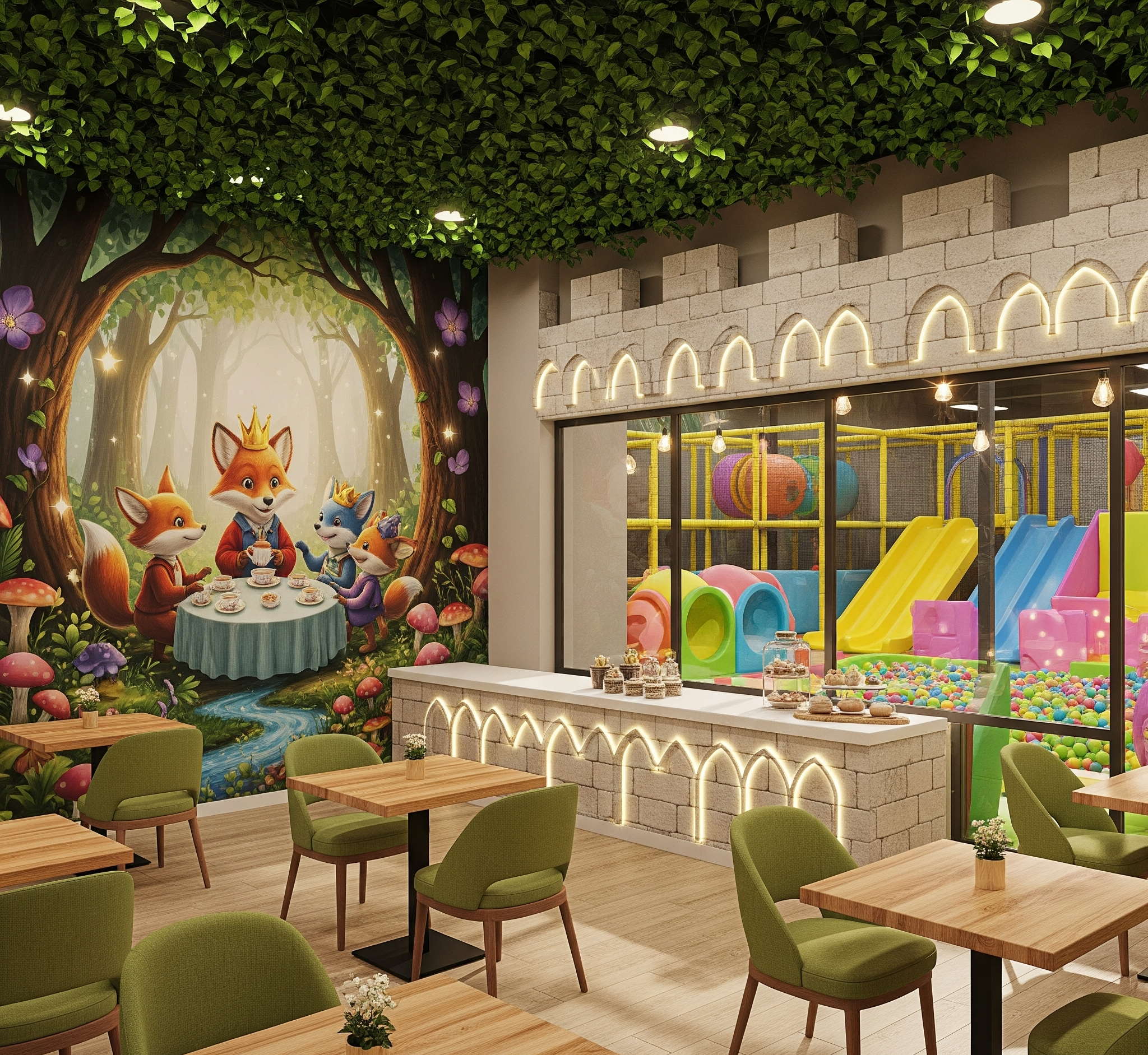 Bright and inviting cafe area